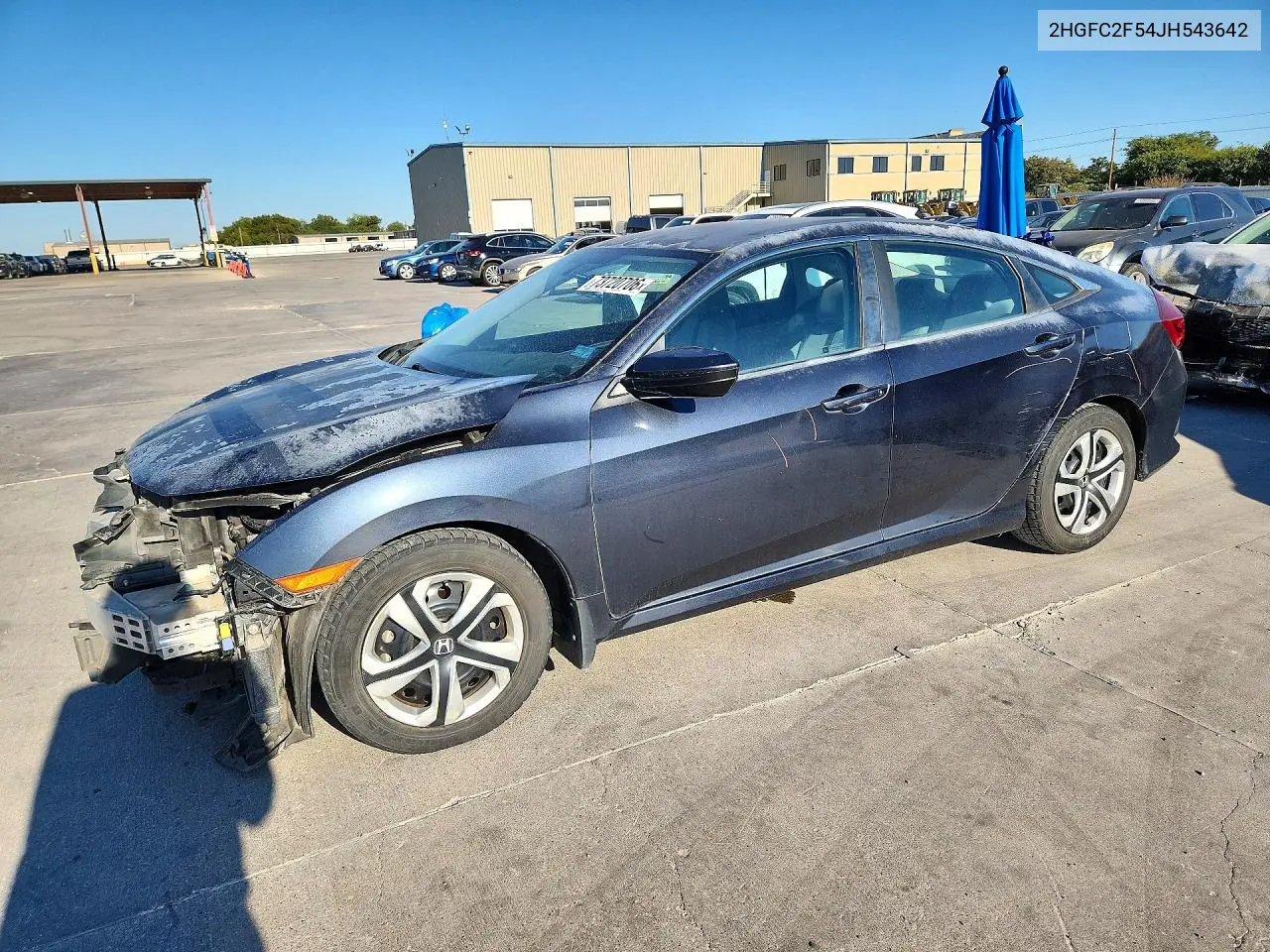 HONDA CIVIC 2018, VIN 2HGFC2F54JH543642