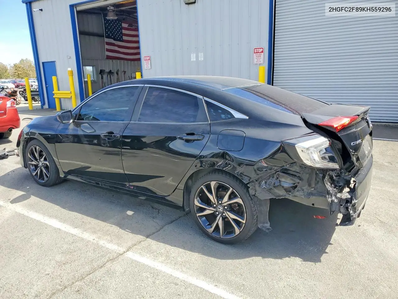 2019 HONDA CIVIC VIN 2HGFC2F89KH559296 — фото 2