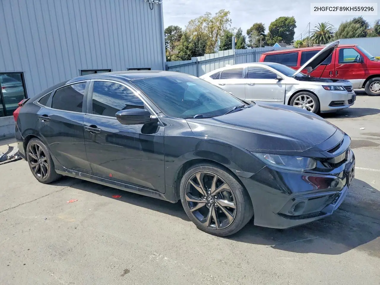 2019 HONDA CIVIC VIN 2HGFC2F89KH559296 — фото 4