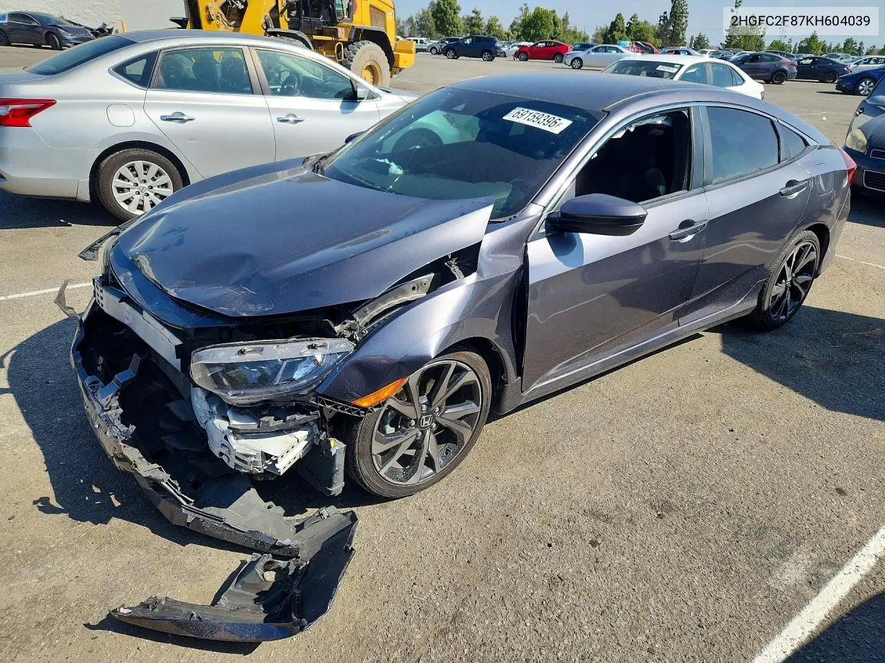 HONDA CIVIC 2019, VIN 2HGFC2F87KH604039