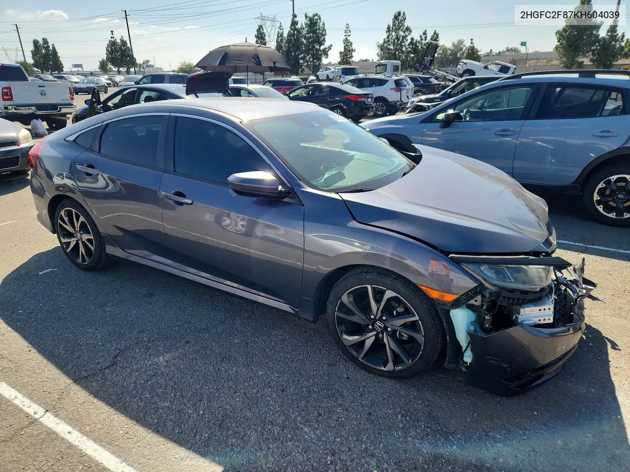 2019 HONDA CIVIC VIN 2HGFC2F87KH604039 — фото 4