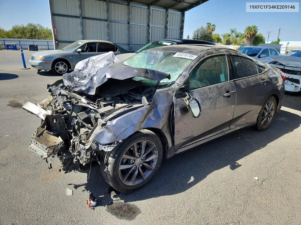 HONDA CIVIC 2019, VIN 19XFC1F34KE209146