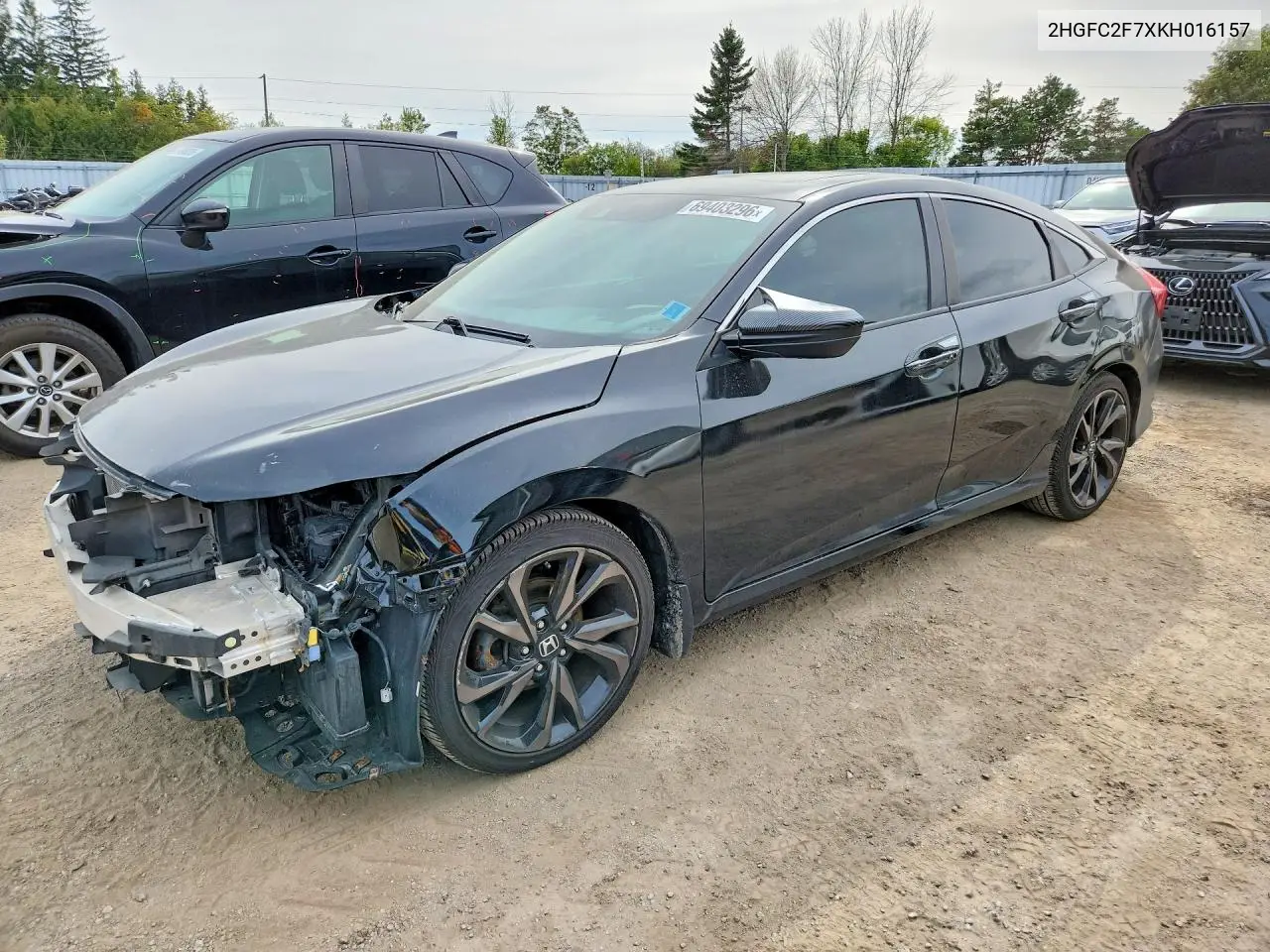 HONDA CIVIC 2019, VIN 2HGFC2F7XKH016157