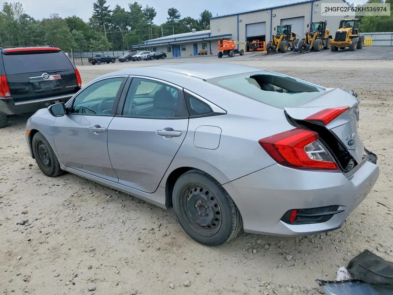 2019 HONDA CIVIC VIN 2HGFC2F62KH536974 — фото 2
