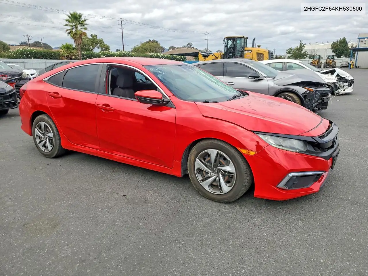 2019 HONDA CIVIC VIN 2HGFC2F64KH530500 — фото 4