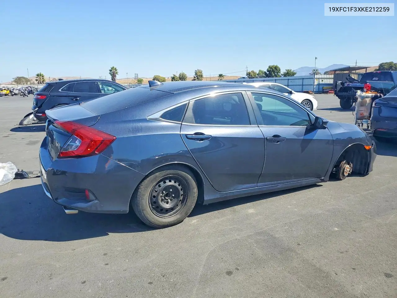 2019 HONDA CIVIC VIN 19XFC1F3XKE212259 — фото 3
