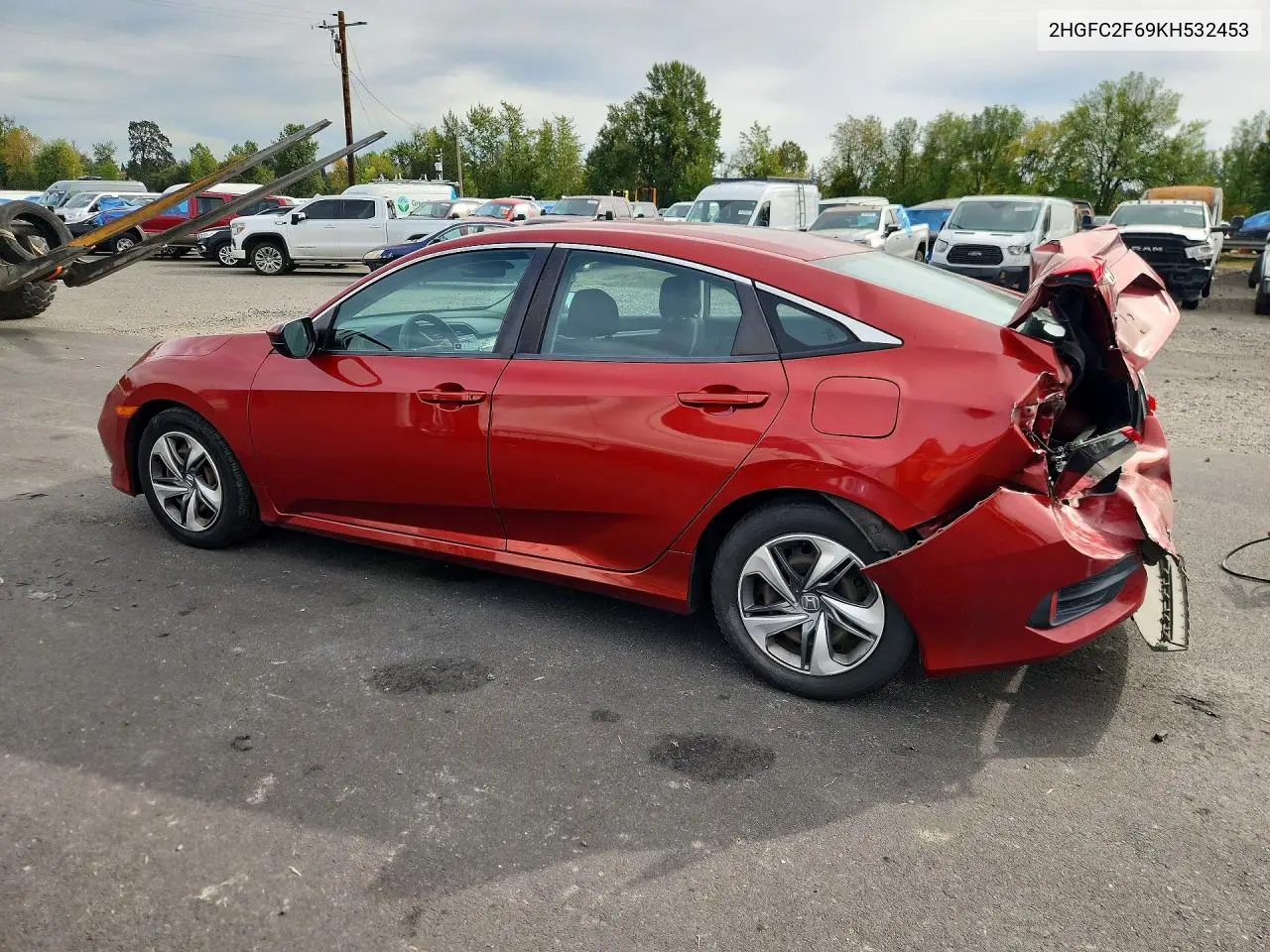 2019 HONDA CIVIC VIN 2HGFC2F69KH532453 — фото 2