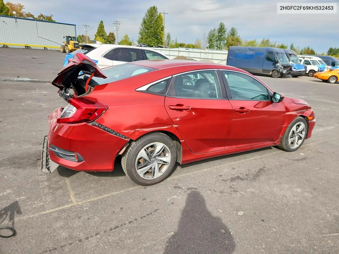 2019 HONDA CIVIC VIN 2HGFC2F69KH532453 — фото 3