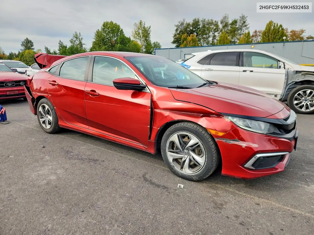 2019 HONDA CIVIC VIN 2HGFC2F69KH532453 — фото 4