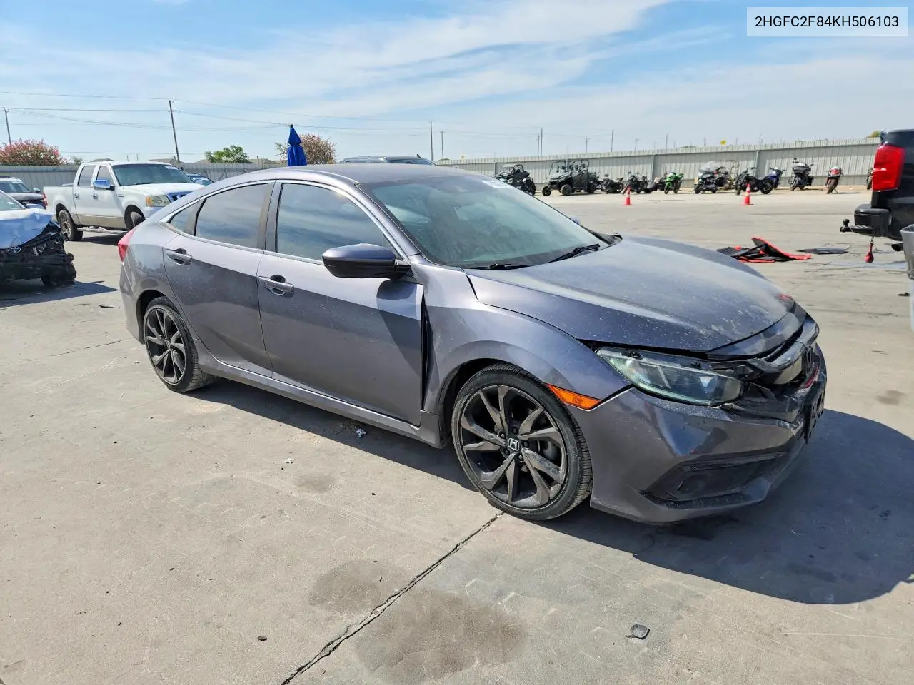 2019 HONDA CIVIC VIN 2HGFC2F84KH506103 — фото 4
