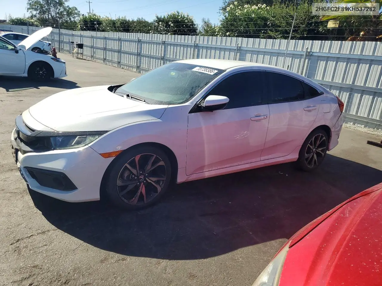 HONDA CIVIC 2019, VIN 2HGFC2F89KH537282