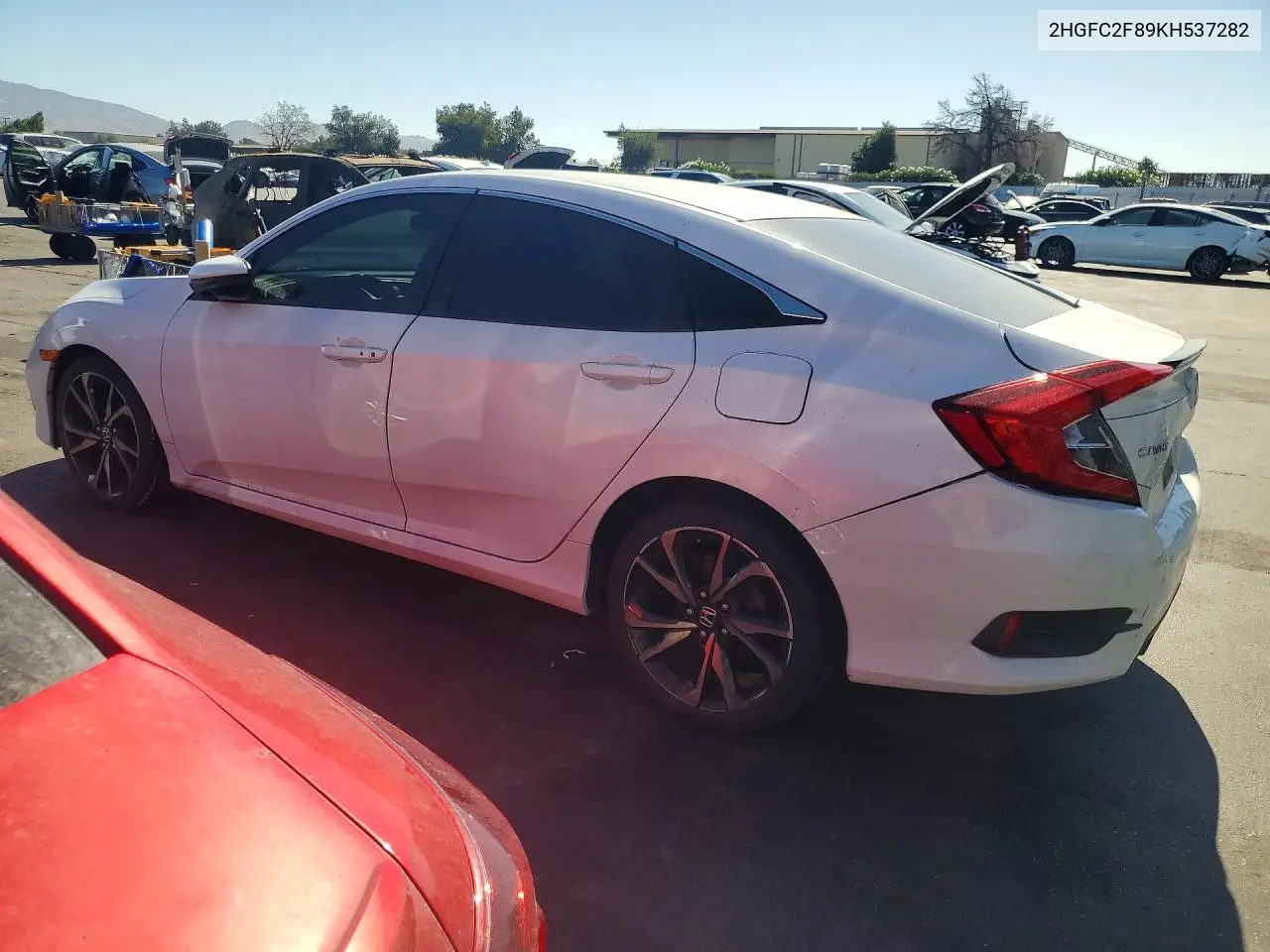 2019 HONDA CIVIC VIN 2HGFC2F89KH537282 — фото 2
