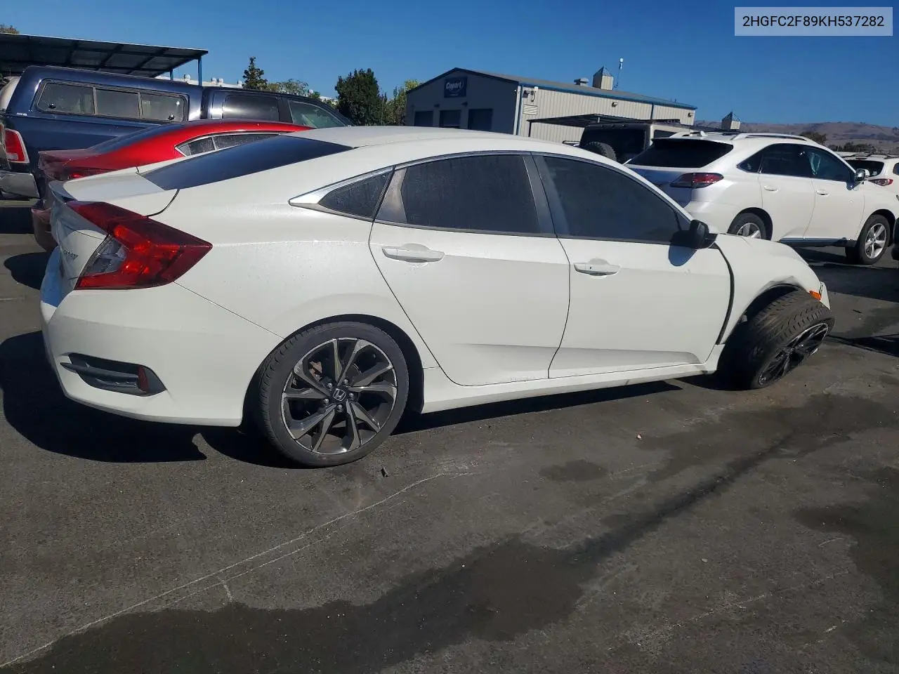 2019 HONDA CIVIC VIN 2HGFC2F89KH537282 — фото 3