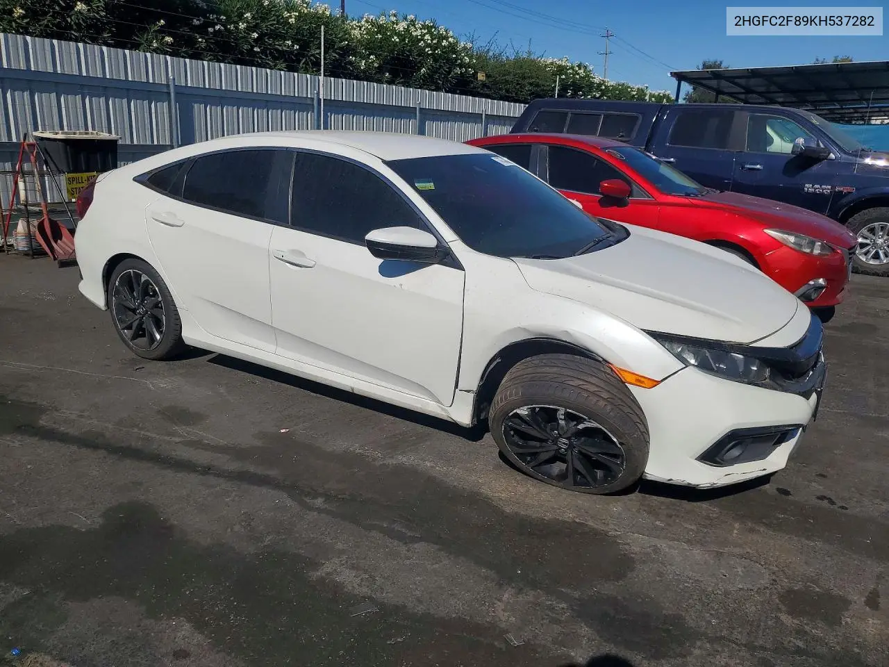 2019 HONDA CIVIC VIN 2HGFC2F89KH537282 — фото 4