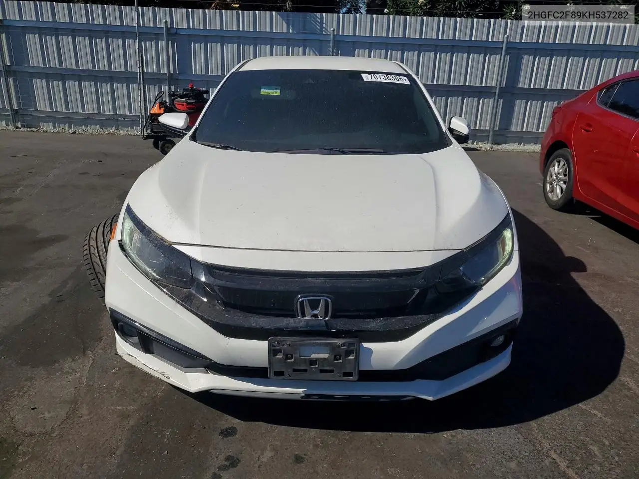 2019 HONDA CIVIC VIN 2HGFC2F89KH537282 — фото 5