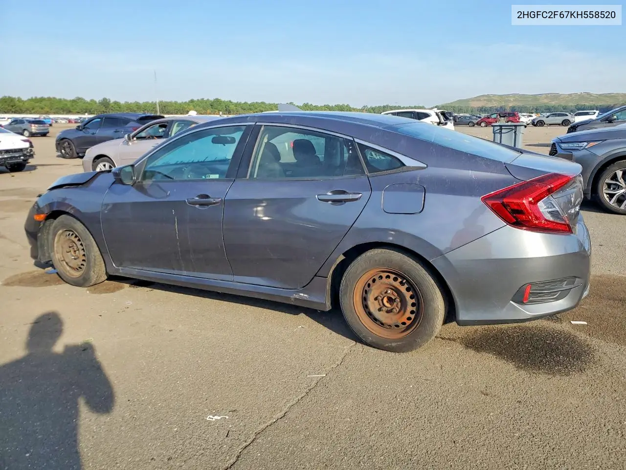 2019 HONDA CIVIC VIN 2HGFC2F67KH558520 — фото 2