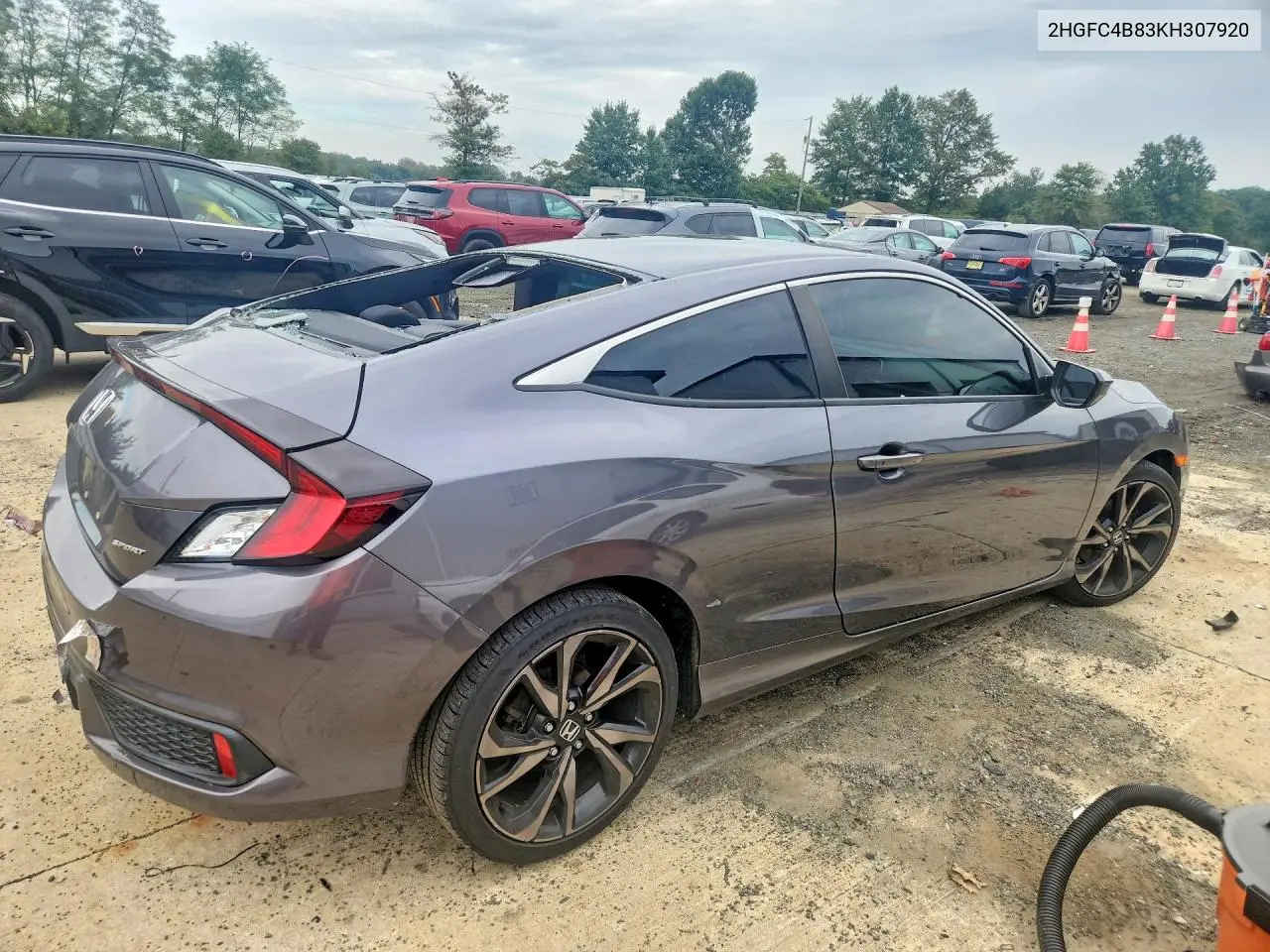 2019 HONDA CIVIC VIN 2HGFC4B83KH307920 — фото 3