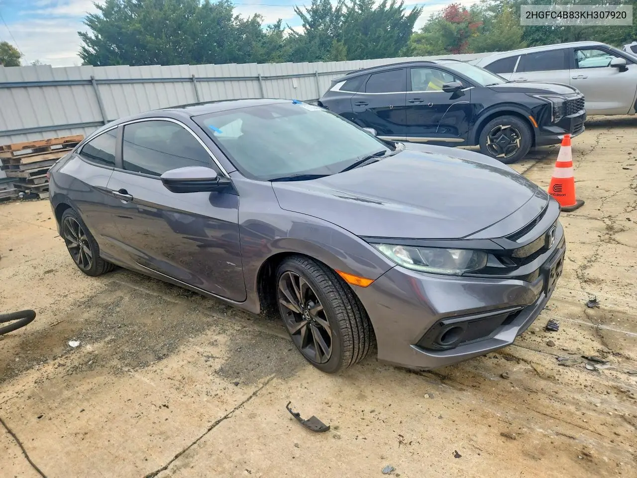 2019 HONDA CIVIC VIN 2HGFC4B83KH307920 — фото 4