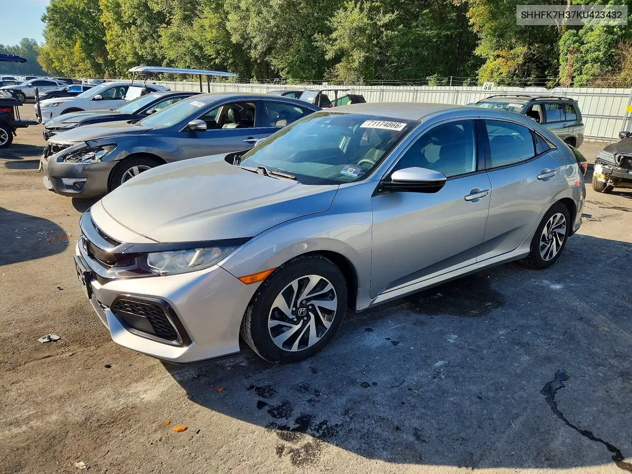 HONDA CIVIC 2019, VIN SHHFK7H37KU423432