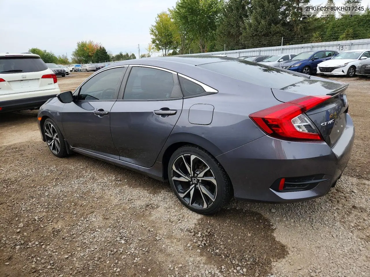 2019 HONDA CIVIC VIN 2HGFC2F80KH017245 — фото 2