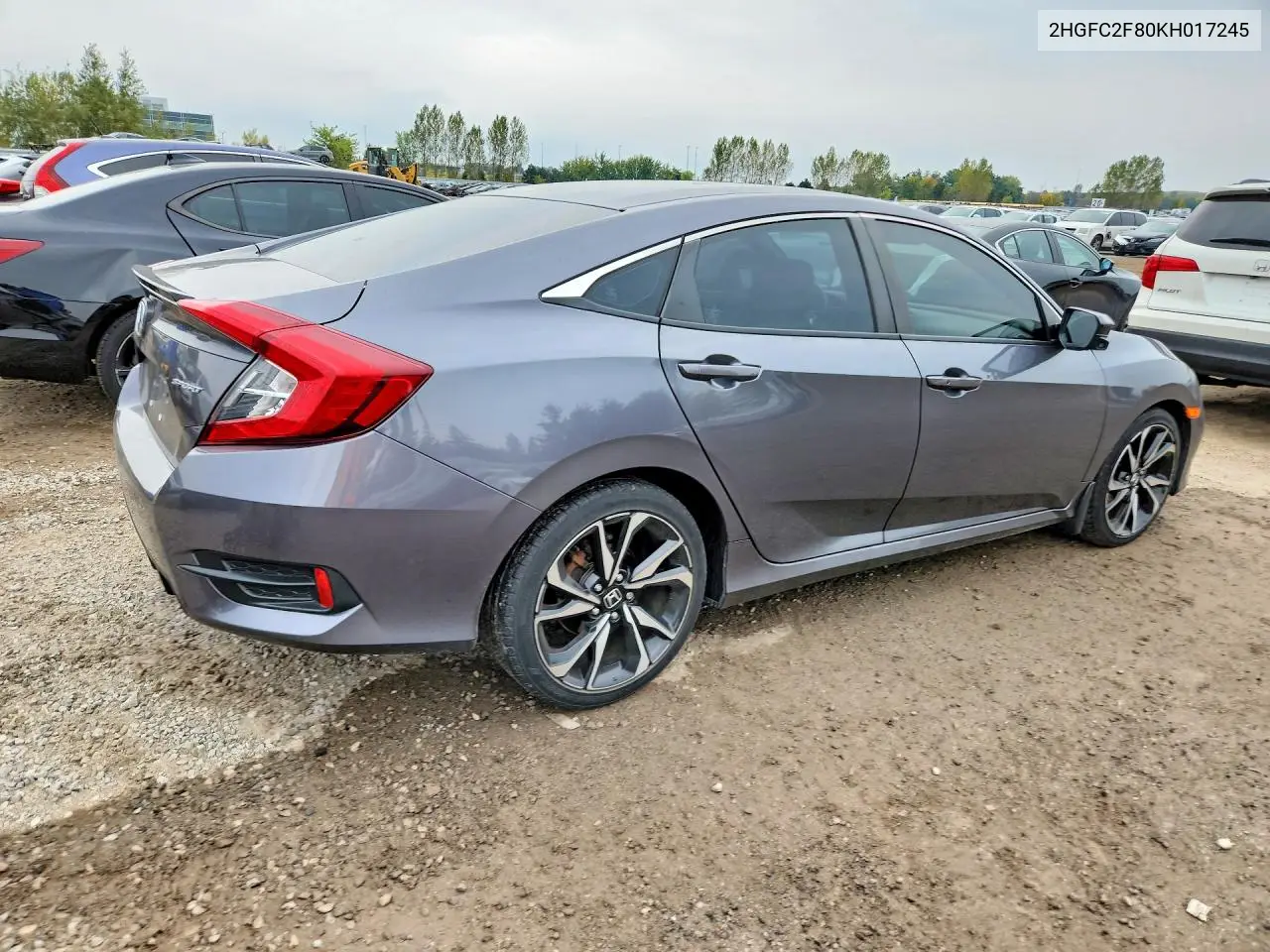 2019 HONDA CIVIC VIN 2HGFC2F80KH017245 — фото 3