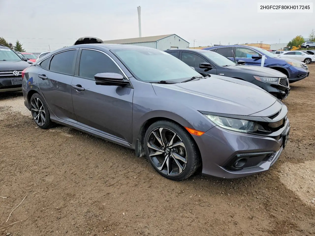 2019 HONDA CIVIC VIN 2HGFC2F80KH017245 — фото 4