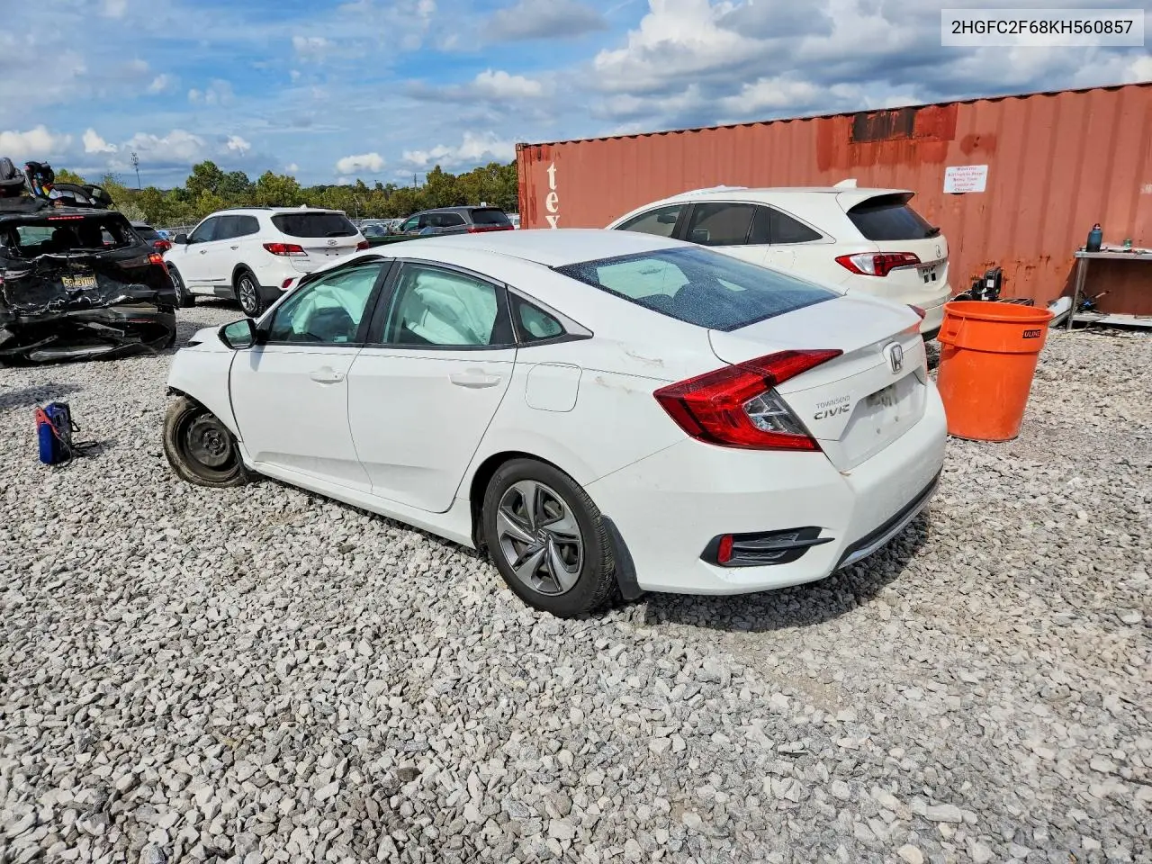2019 HONDA CIVIC VIN 2HGFC2F68KH560857 — фото 2