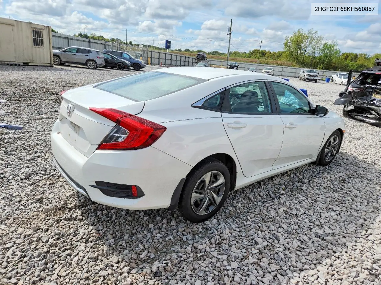 2019 HONDA CIVIC VIN 2HGFC2F68KH560857 — фото 3