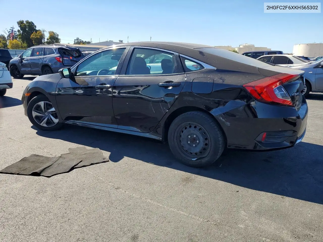 2019 HONDA CIVIC VIN 2HGFC2F6XKH565302 — фото 2
