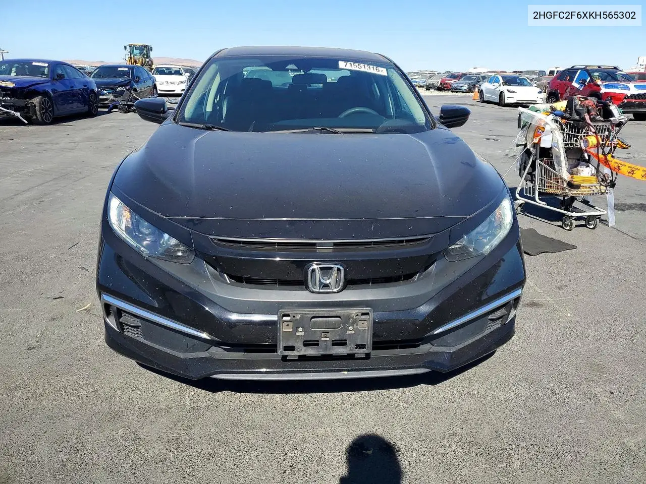2019 HONDA CIVIC VIN 2HGFC2F6XKH565302 — фото 5