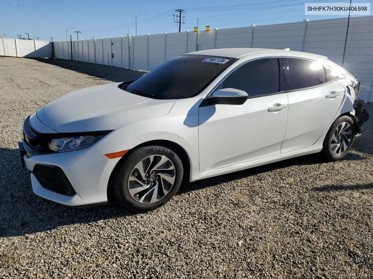 HONDA CIVIC 2019, VIN SHHFK7H30KU406598