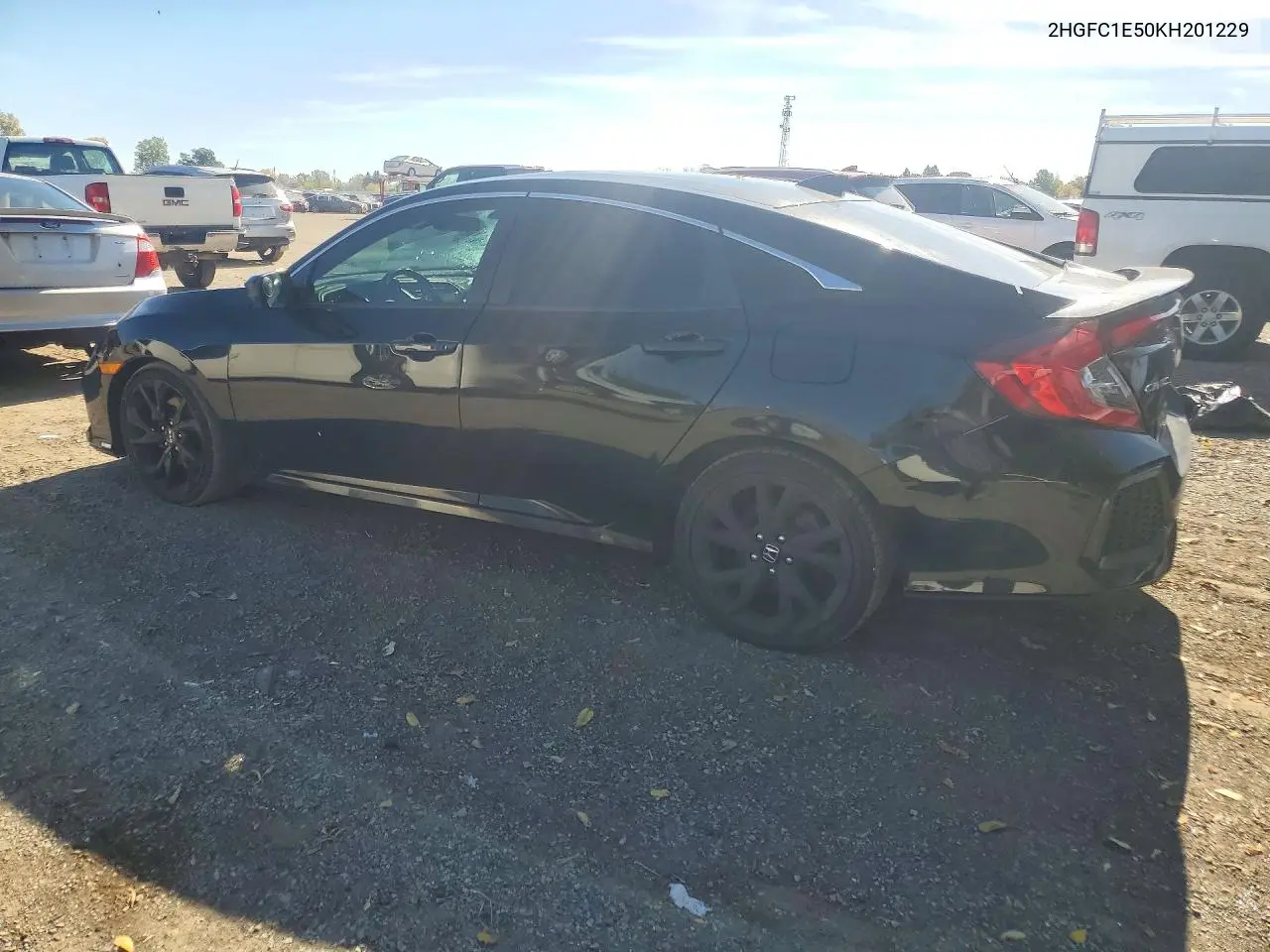 2019 HONDA CIVIC VIN 2HGFC1E50KH201229 — фото 2