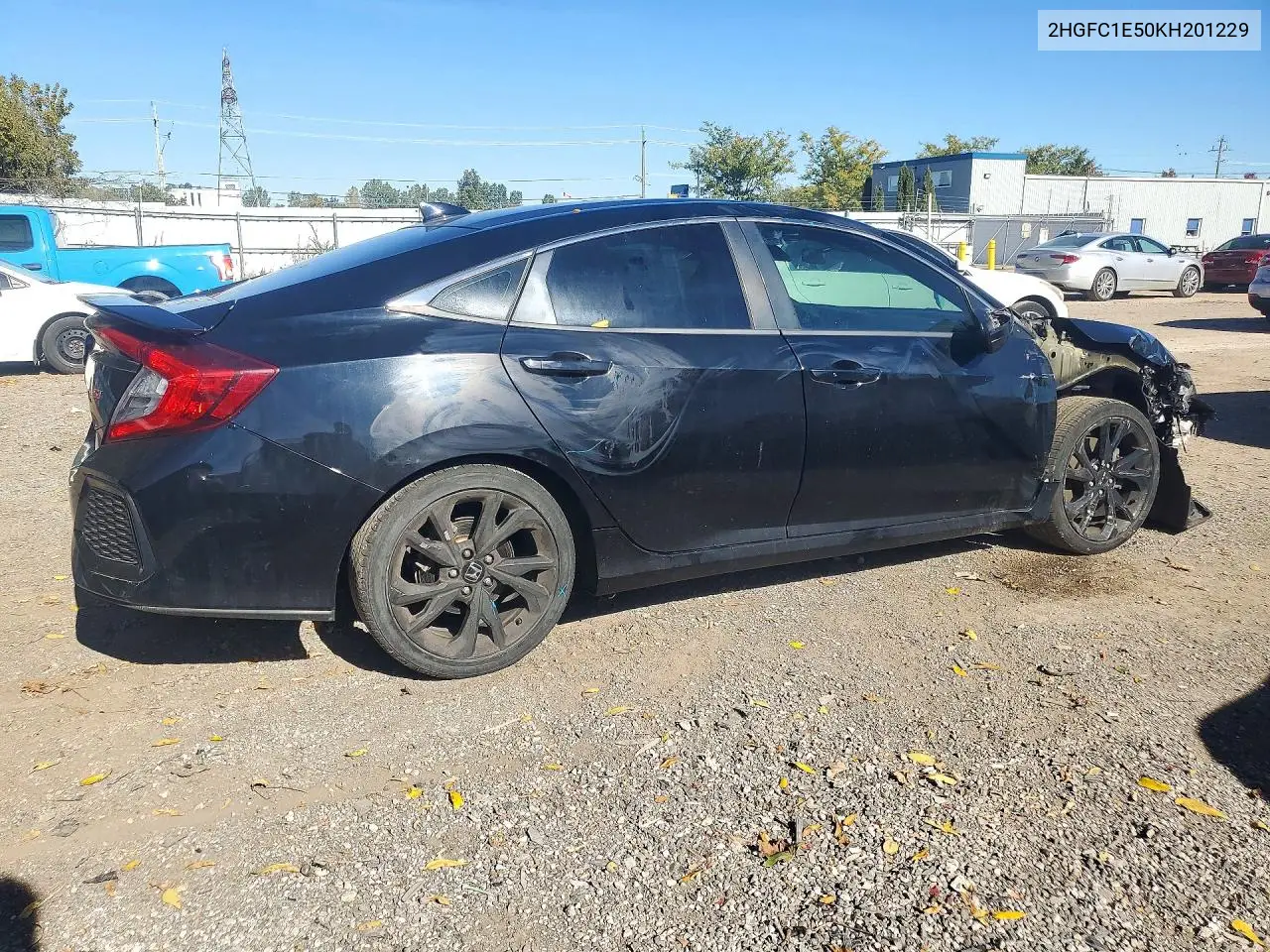 2019 HONDA CIVIC VIN 2HGFC1E50KH201229 — фото 3
