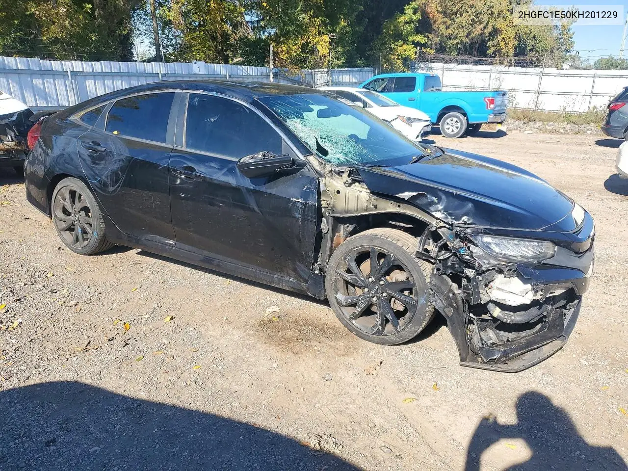 2019 HONDA CIVIC VIN 2HGFC1E50KH201229 — фото 4