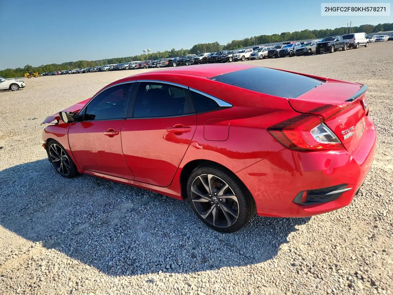 2019 HONDA CIVIC VIN 2HGFC2F80KH578271 — фото 2