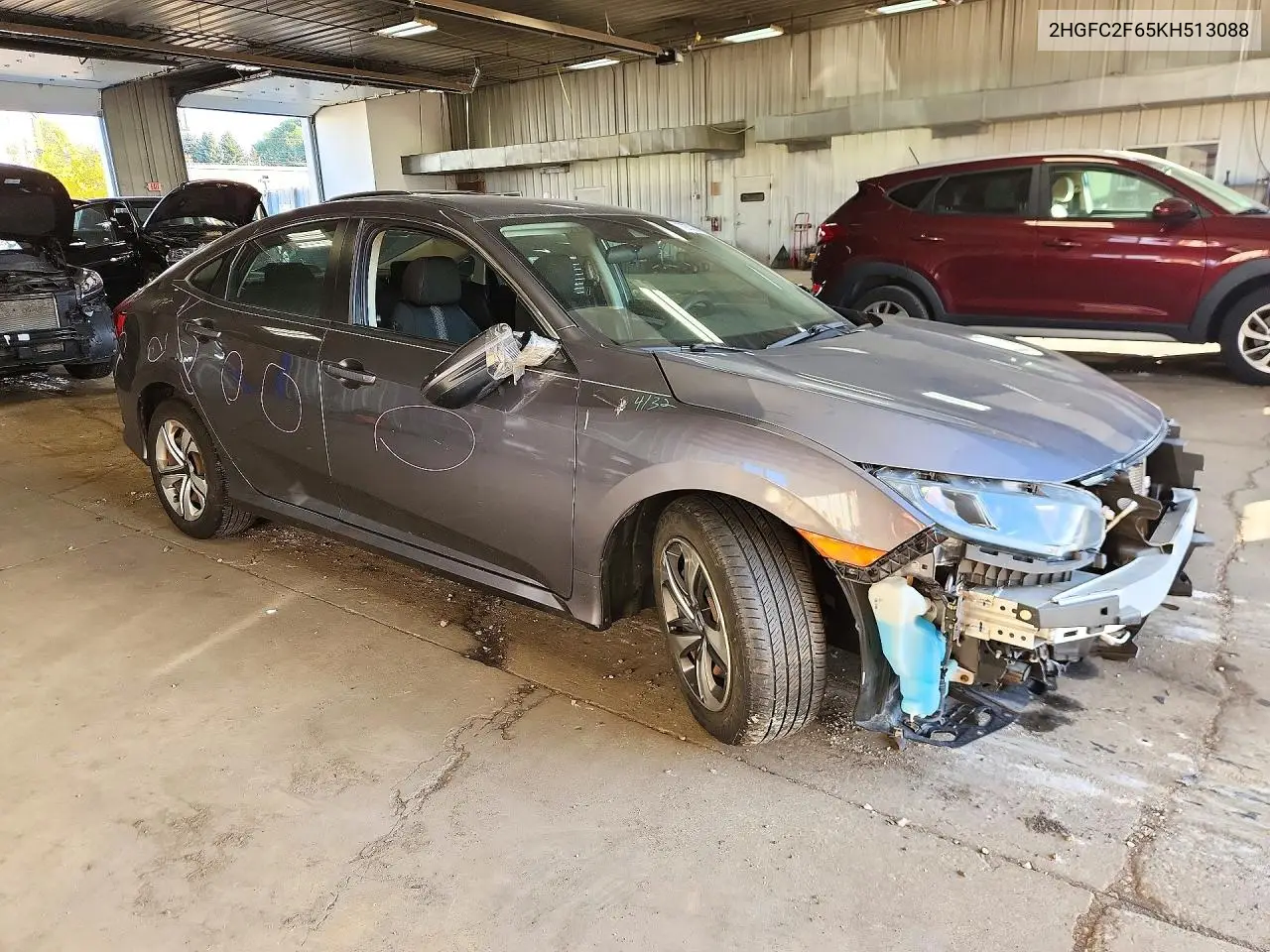 2019 HONDA CIVIC VIN 2HGFC2F65KH513088 — фото 4