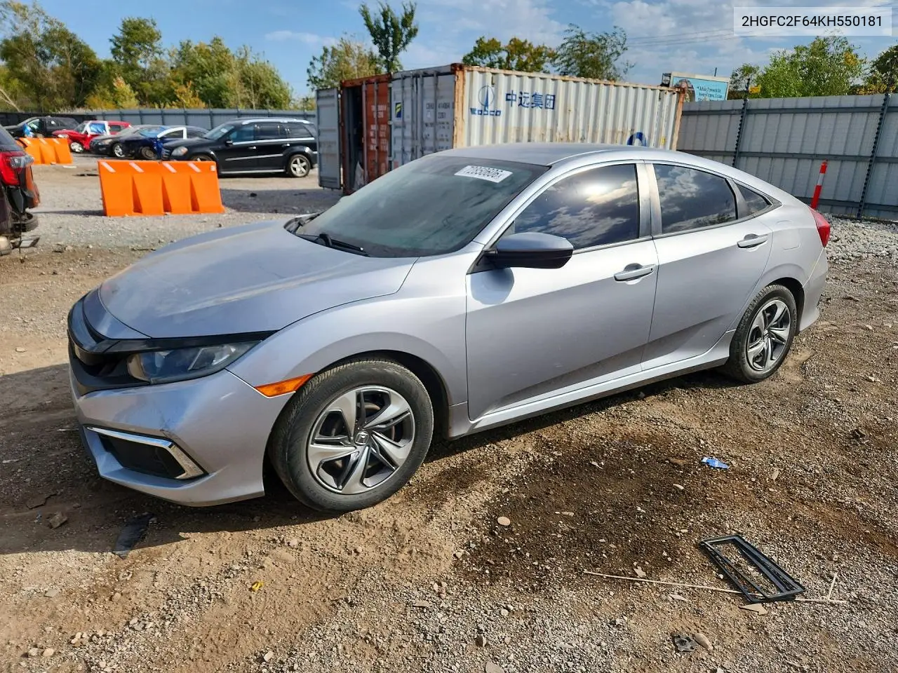 HONDA CIVIC 2019, VIN 2HGFC2F64KH550181