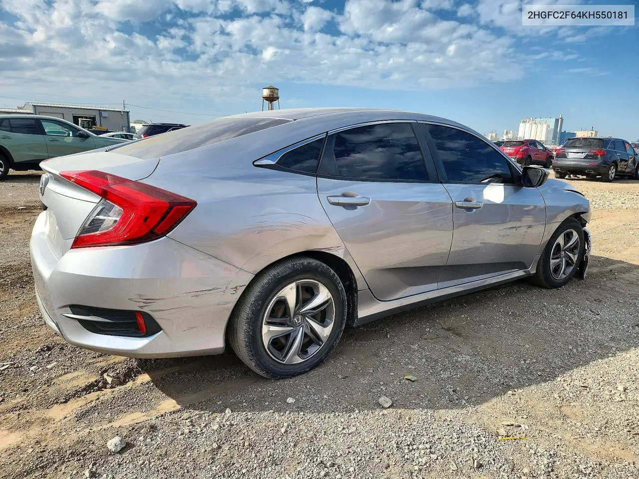 2019 HONDA CIVIC VIN 2HGFC2F64KH550181 — фото 3