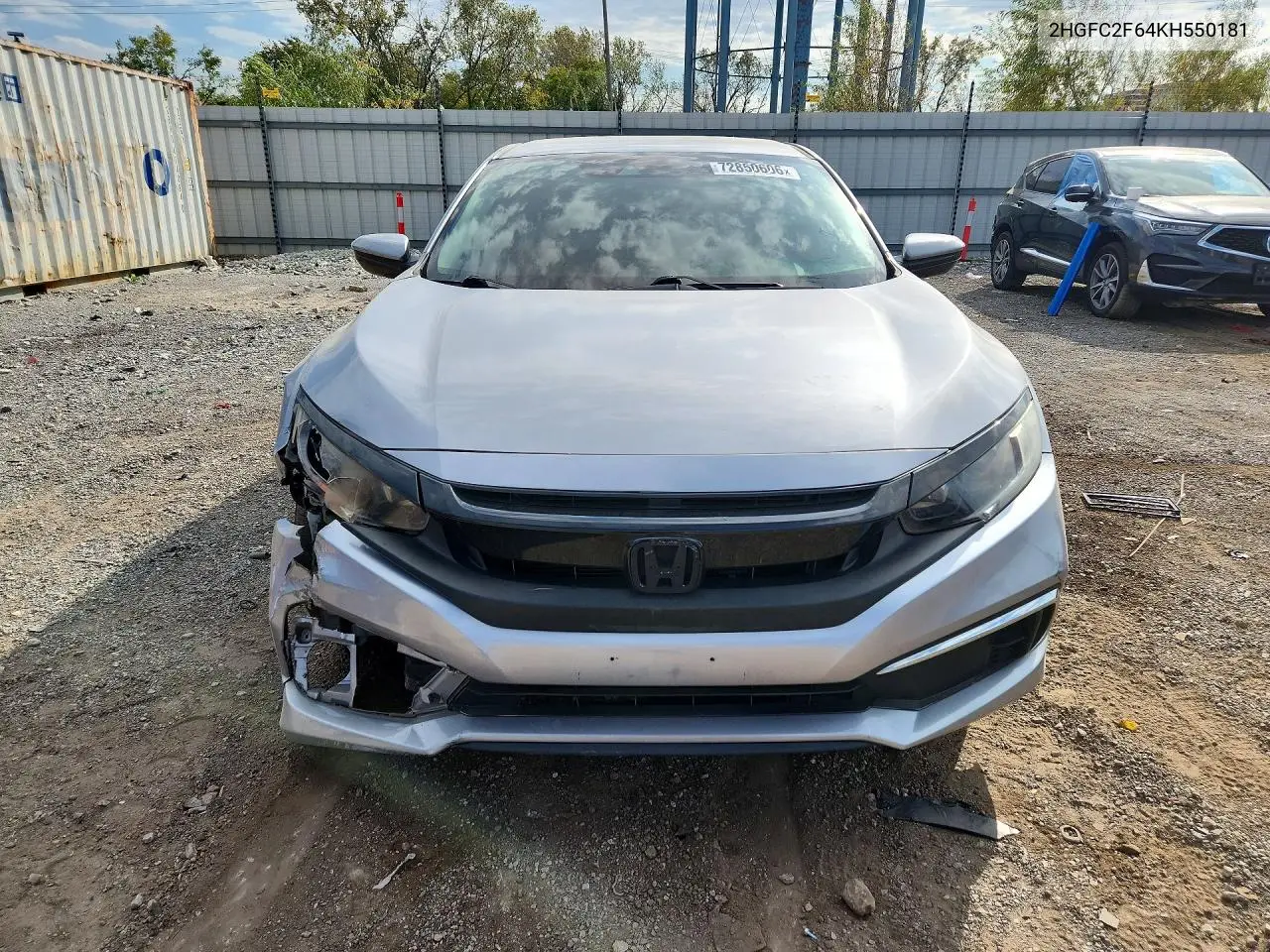 2019 HONDA CIVIC VIN 2HGFC2F64KH550181 — фото 5