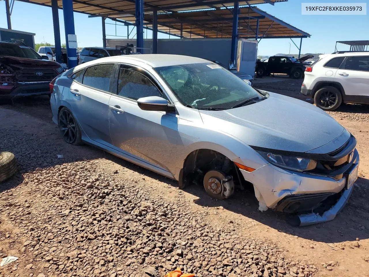 2019 HONDA CIVIC VIN 19XFC2F8XKE035973 — фото 4