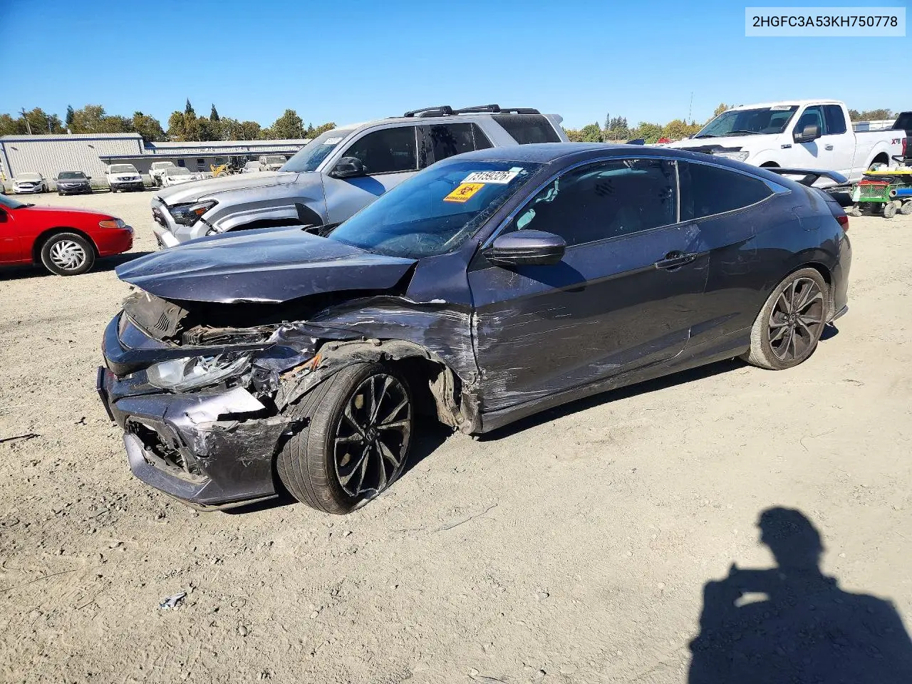 HONDA CIVIC 2019, VIN 2HGFC3A53KH750778
