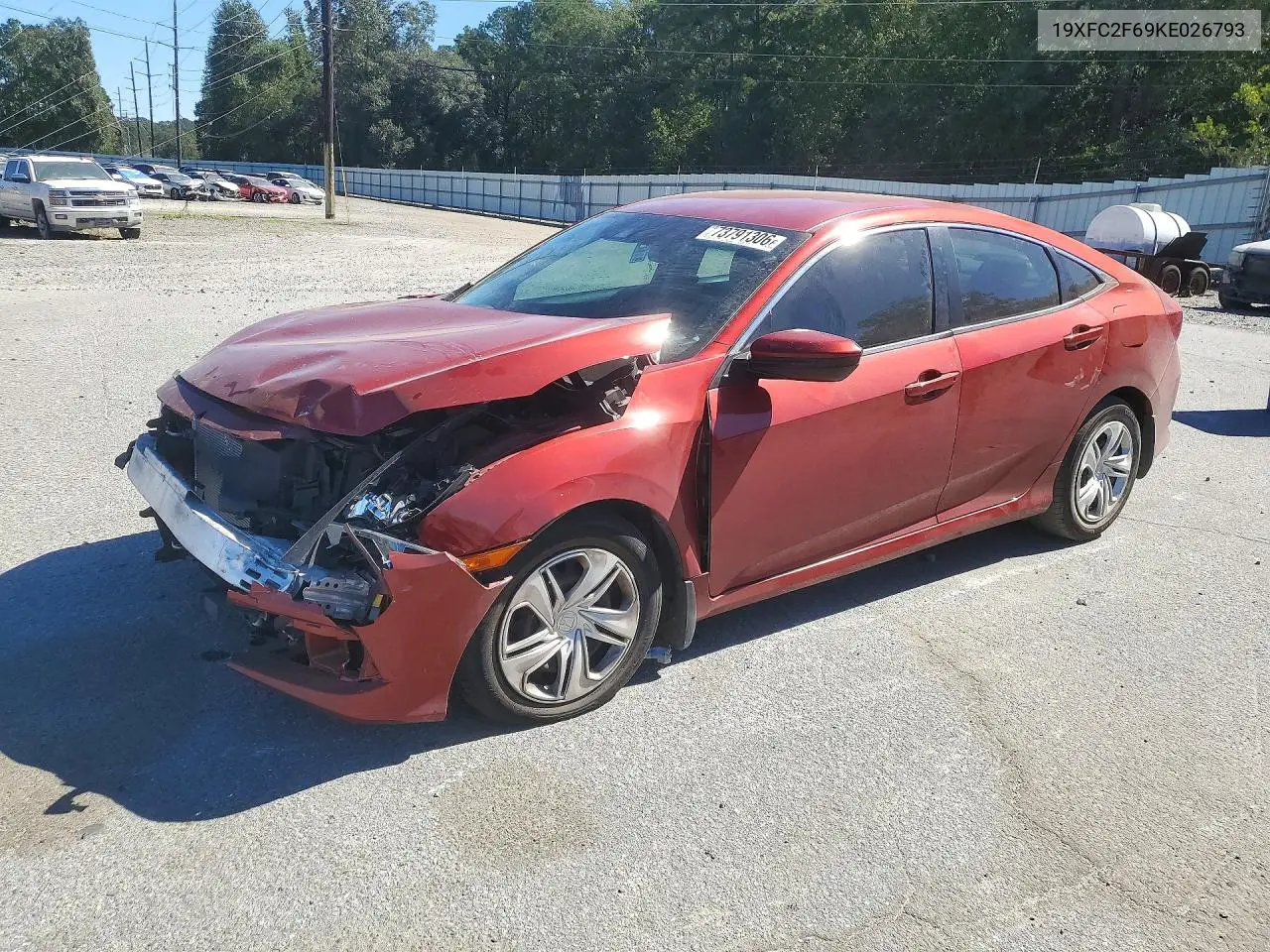 HONDA CIVIC 2019, VIN 19XFC2F69KE026793