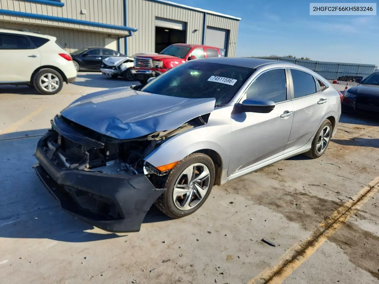 HONDA CIVIC 2019, VIN 2HGFC2F66KH583246