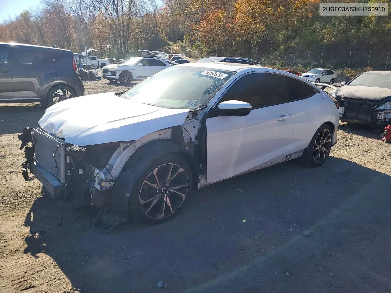 HONDA CIVIC 2019, VIN 2HGFC3A53KH753910