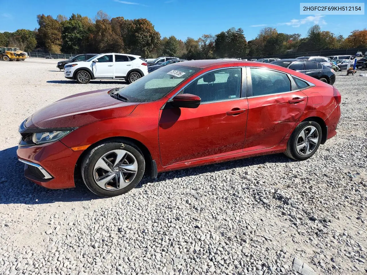 HONDA CIVIC 2019, VIN 2HGFC2F69KH512154