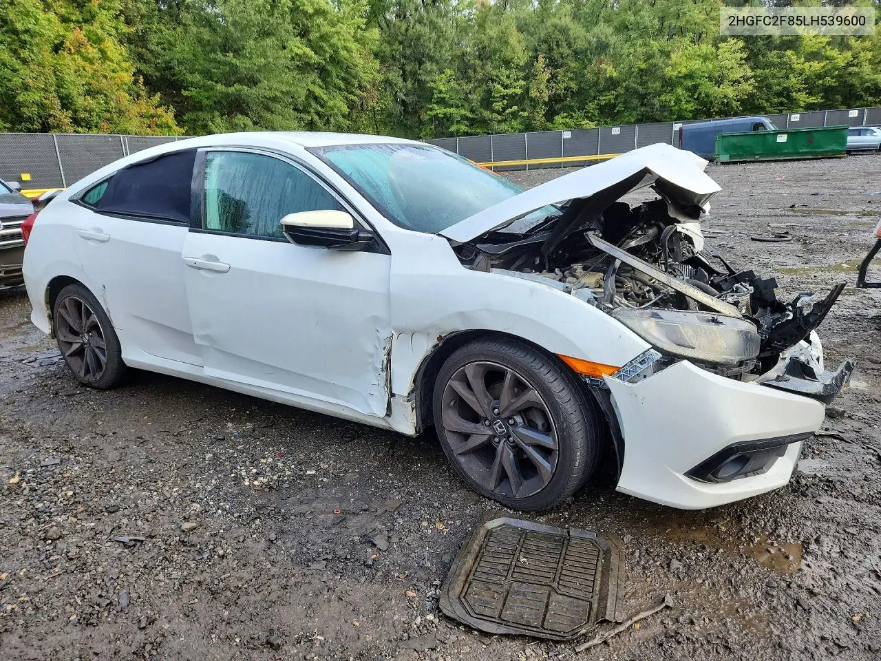 2020 HONDA CIVIC VIN 2HGFC2F85LH539600 — фото 4
