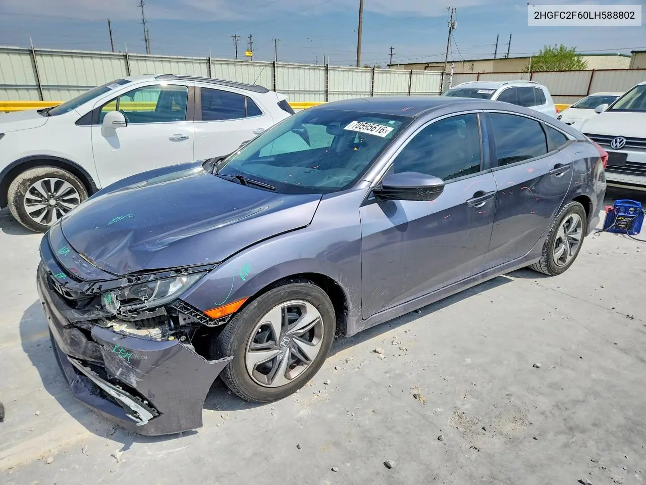 HONDA CIVIC 2020, VIN 2HGFC2F60LH588802