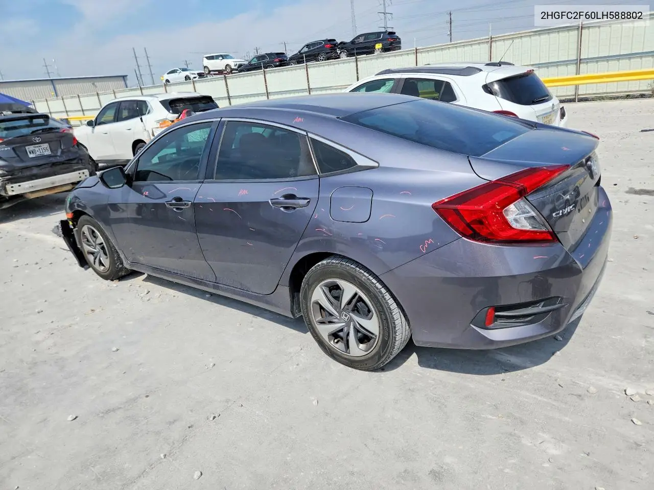 2020 HONDA CIVIC VIN 2HGFC2F60LH588802 — фото 2