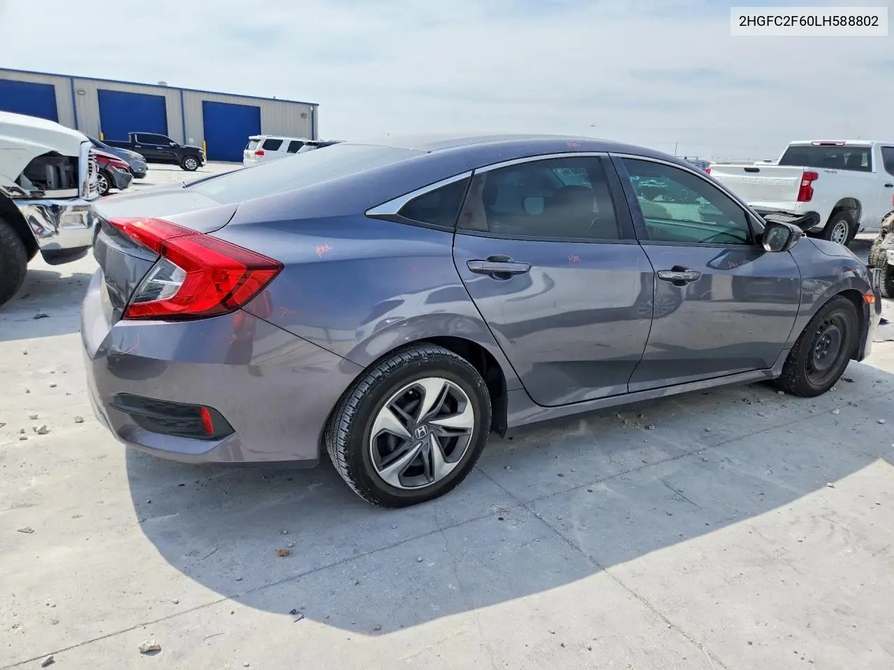 2020 HONDA CIVIC VIN 2HGFC2F60LH588802 — фото 3