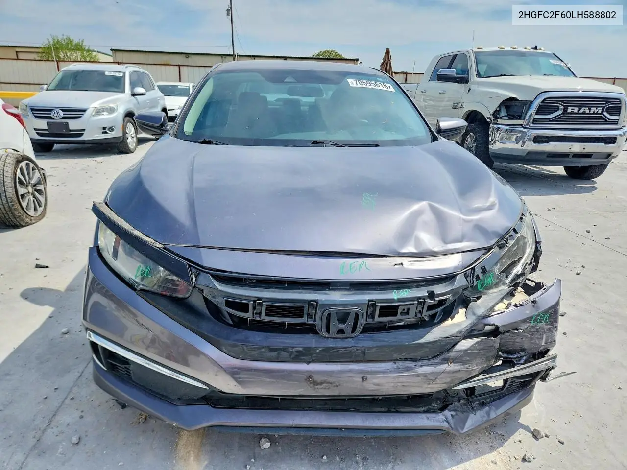 2020 HONDA CIVIC VIN 2HGFC2F60LH588802 — фото 5